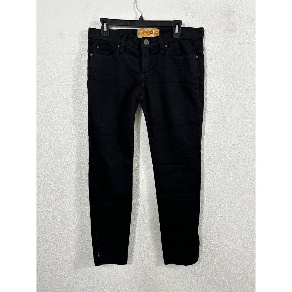 Dittos Jeans Womens 32 Black Skinny Mid Rise Ankle Zip‎ Stretch USA D23BD103B